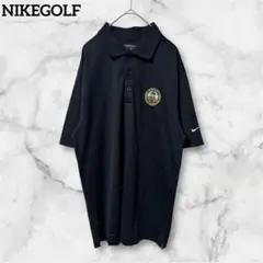 NIKEGOLF ナイキ DRI-FIT ポロシャツ　半袖 武士刺繍　黒