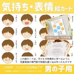 知育　気持ち　表情　絵カード　入学準備　保育　療育　学校　ASD　ADHD