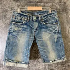 ✨EDWIN✨エドウィン♡デニムショートパンツ♡ダメージ♡日本製♡ブルー系(S)