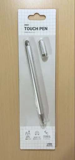 3COINS 2WAY タッチペン シルバー