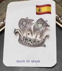 スペイン製ブローチ　帆船　アンティークシルバー　ヴィンテージ デッドストック