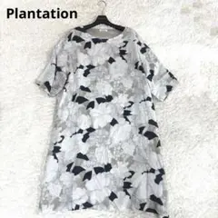 プランテーション　リネン　ワンピース　花柄
