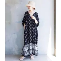 slobe iena インドパネルプリントワンピース