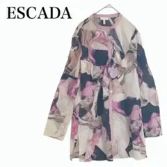 エスカーダ ESCADA【M】花柄 総柄 ロング ブラウス ボタニカル シャツ