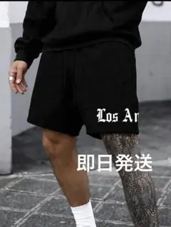 新品　即日発送　Manfinity メンズ　黒ハーフパンツ　やりらふぃ　人気