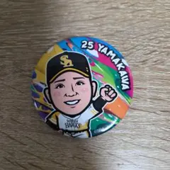 即購入⭕️　ソフトバンクホークス　山川穂高選手　若鷹ガチャ　缶バッジ