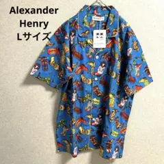 新品 Alexander Henry アロハシャツ L ブーツ柄 総柄　派手