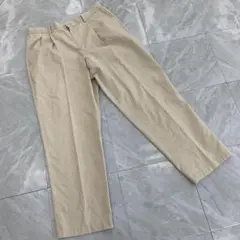 L.L.Bean チノパンツ ベージュ コットンプリーツ入り ナチュラルフィット