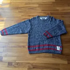 トミー　クリーニング済み　TOMMY HILFIGER セーター グレー/レッド