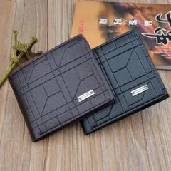 【W78】（ブラック）財布 メンズ 折れ財布 二つ折り コンパクト 薄い 大容量