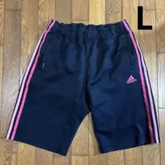 アディダス　メンズジャージハーフパンツL／スリーライン