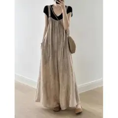 おしゃれ度高め 柔らかくて 着痩せ ゆったり系 I サロペット オーバーオール