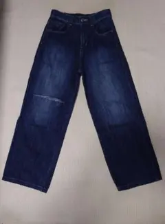 【新品・未使用】ワイドレッグデニム レデースS　(岡山×KUROKI)