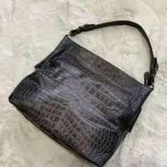 レザージュエルズ クロコダイル型押し レザー ハンドバッグ ショルダーバッグ