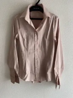ピンク ストライプ 長袖シャツ