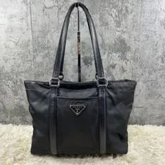 ✨美品✨プラダ ハンドバッグ ナイロン サフィアーノレザー 黒 レディース