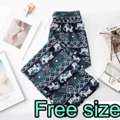 ゾウ柄ズボン　エスニックパンツ　サルエルパンツ　タイパンツ　ヨガ　マッサージ