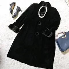 【ほぼ未使用】レリアン ミンクファー シルクロングコート マダム セレブアウター
