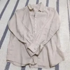 ユニクロ　リネン ベージュ 長袖シャツ