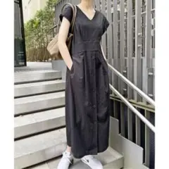 新品タグ付Spick&Span◇リネンレーヨンストレートワンピース◇36