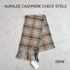 AURALEE CASHMERE CHECK STOLEブラウンイエローチェック Auralee Cashmere Check Stole - Brown/Yellow Check | Garmentory