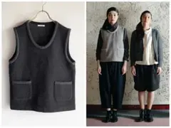 LOOK掲載 susuri ボードベスト 深クルーネックニットベスト M
