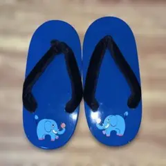 青い象のイラスト付き子供用草履 18cm