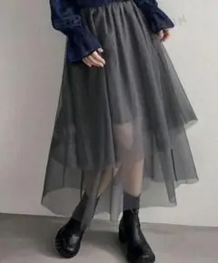 スカート グレー　レディース　チュール　kpop ダンス　衣装　無地