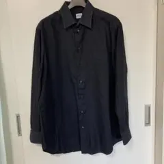 アルマーニ ブラック コットン長袖シャツ