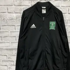 アディダス ジャージ　トラックジャケット　ブラックL ロゴ刺繍819