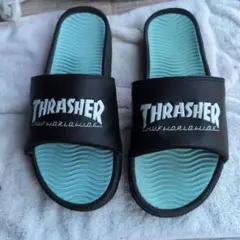 激レアTHRASHER HUF スライドサンダル 黒/水色