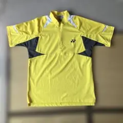 イエロー ポロシャツ 半袖 ジッパー付き