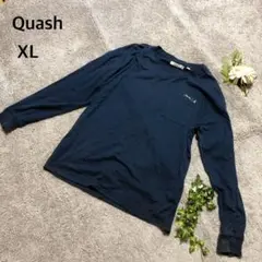 クアッシュ　長袖カットソー　バッグプリント　ポケット付き　XL USAコットン
