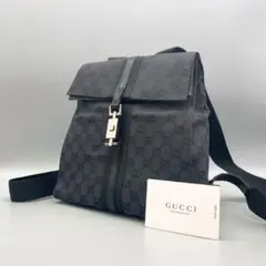 ✨極美品✨GUCCI リュック ジャッキー GGキャンバス バックパック 革 黒