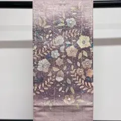 紫色がかったピンク色の辻ヶ花の袋帯 着物