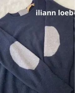 iliann loeb エルボーパッチ ワンピース チュニック ネイビー