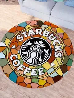★大人気★スタバ・ラウンドカーペット★ステンドグラス