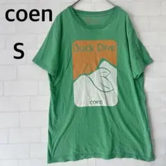 コーエン　ビッグプリントTシャツ　グリーン　コットン100% 小さいサイズ　半袖