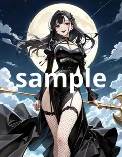 AI美女 アニメ イラスト A4 ポスター ハロウィンコスプレ彼女@265