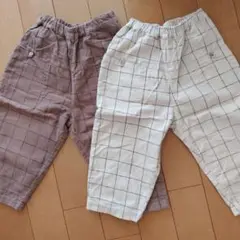 テータテート 格子柄パンツ 2点セット 110cm
