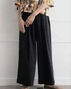 LEPSIM　ワイド　ギャザータックパンツ　黒