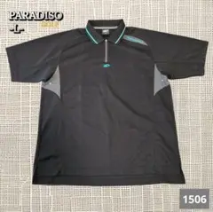 A-1506〈PARADISO〉 メンズ ゴルフ ポロシャツ 半袖 ブラック