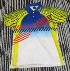 アシックス ストライプ ポロシャツ