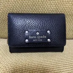 kate spade 黒 レザー キーケース