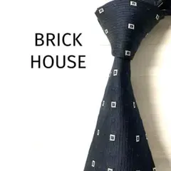 ブリックハウス　BRICK HOUSE ネクタイ　スクエアドット　ネイビー系
