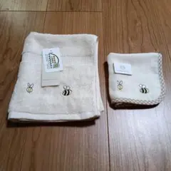 TheBody&BathShopのタオル「オーガニックBEE」 大小2枚セット