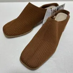 【新品未使用タグ付✨】MUMU ムームーアンドコー ニットパンプス オレンジ L