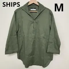 SHIPS SOLOTEX(R) M サフィラン リネンリラックス カプリシャツ