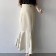 mipiarl 前スリットゴールドボタンマーメイドスカート