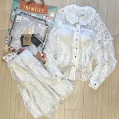 tnewties 1分以内に食べ終わった　ホワイト　セットアップ　レア　白